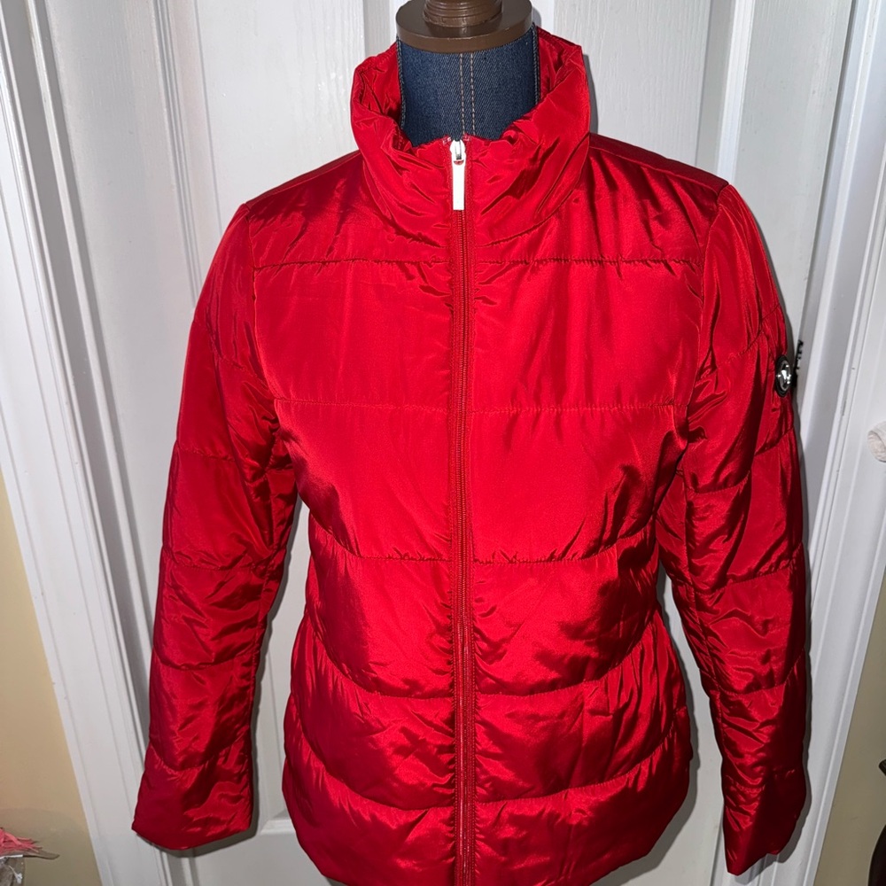 Michael Kors Women's Red Puffer Jacket SZ S